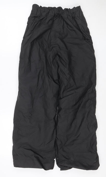 Back view of Wedze boys’ black 12 years snow pants ski trousers insulated zip pockets