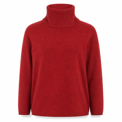 Coldwater Creek Women Red L Roll Neck Knit Pullover Jumper