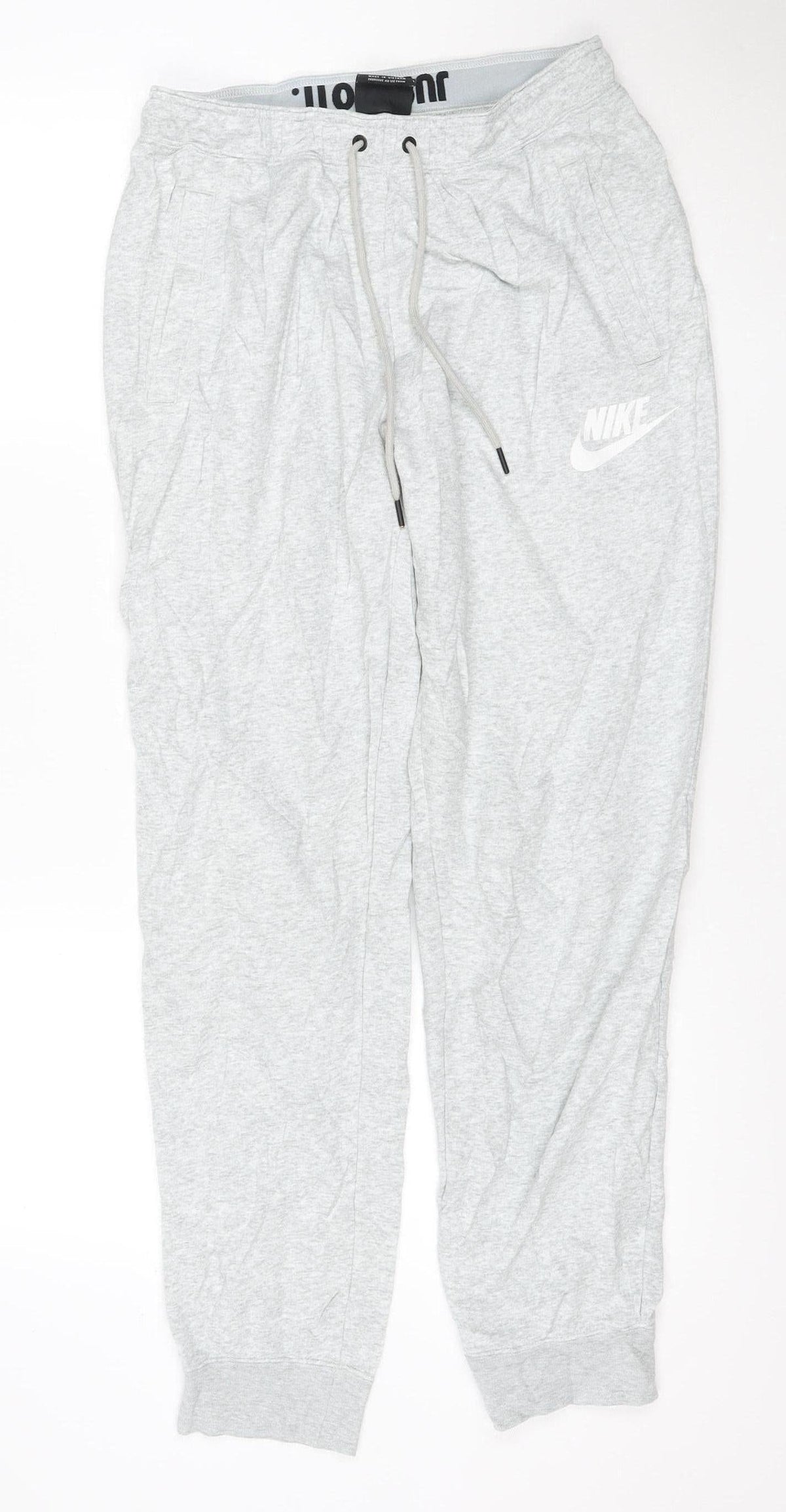 Nike Men’s Grey M Jogger Sweatpants Fleece Drawstring Logo