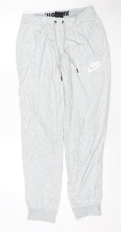 Nike Men’s Grey M Jogger Sweatpants Fleece Drawstring Logo