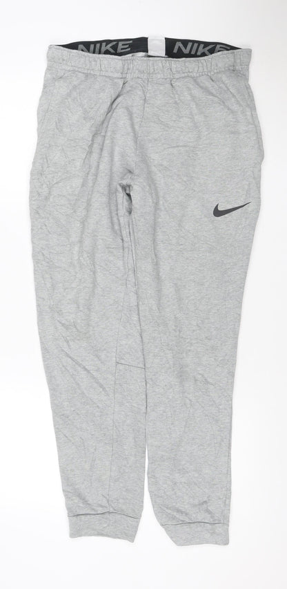 Nike Men’s Grey Dri-FIT L Jogger Sweatpants Elastic Waist
