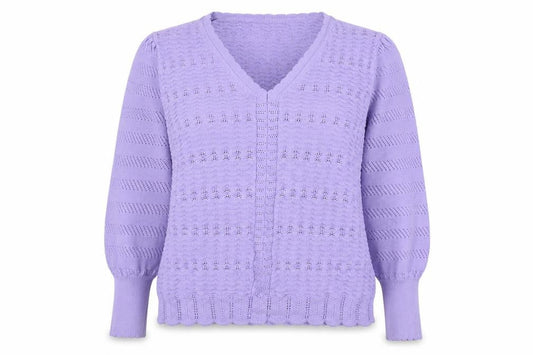 Per Una Women Purple Open Knit V-Neck Cardigan Size 18