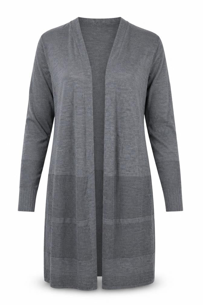 Next Women Grey UK 12 Open Knit Drawstring Tunic Jumper