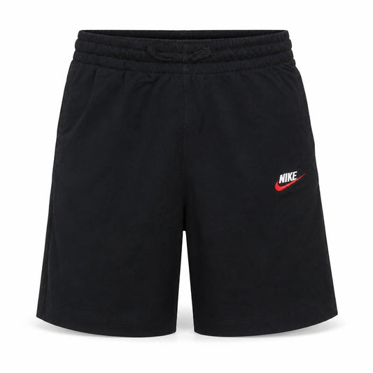 Front view of Nike Teens Black XL Athletic Drawstring Shorts Logo Pockets