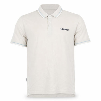 Lambretta Men’s Ivory XL Cotton Logo Polo Shirt Contrast Trim