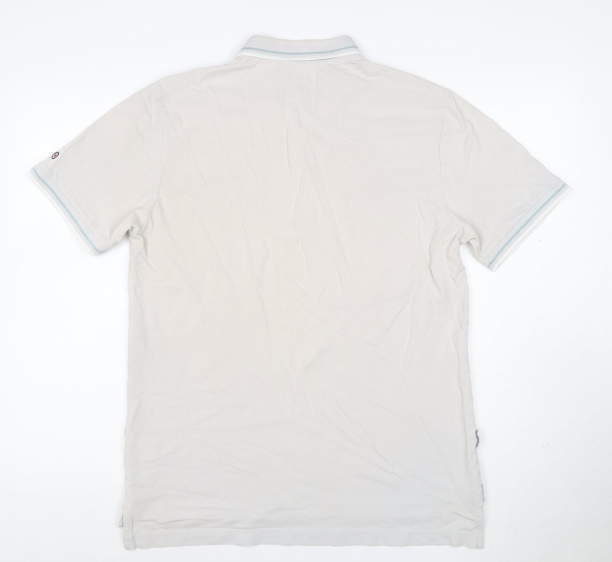 Lambretta Men’s Ivory XL Cotton Logo Polo Shirt Contrast Trim