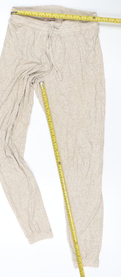 Box Avenue Women Beige Size 8 Lightweight Drawstring Pyjama Trousers