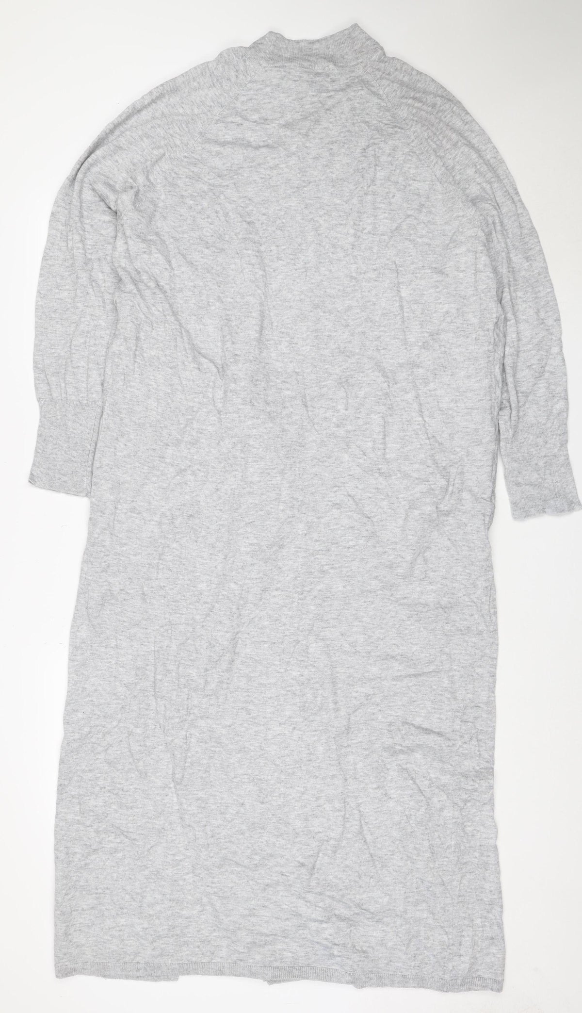 Mint Velvet Women Grey L Belted Knit Jumper Dress Long Sleeve