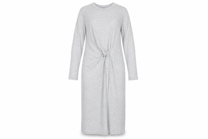 Mint Velvet Women Grey L Belted Knit Jumper Dress Long Sleeve