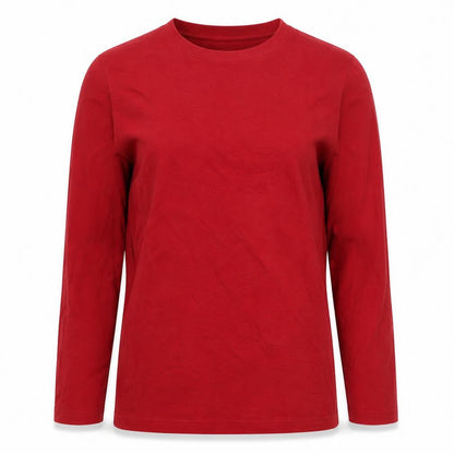 Cotton Traders Women Red M Crew Neck Long Sleeve Cotton Pullover Jumper