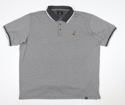 Guinness Men's Grey 3XL Geometric Logo Short Sleeve Polo Shirt