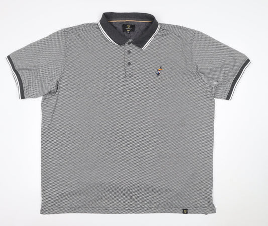 Guinness Men's Grey 3XL Geometric Logo Short Sleeve Polo Shirt