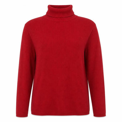 Charter Club Women’s Red Cotton Roll Neck Rib Knit Jumper Size L