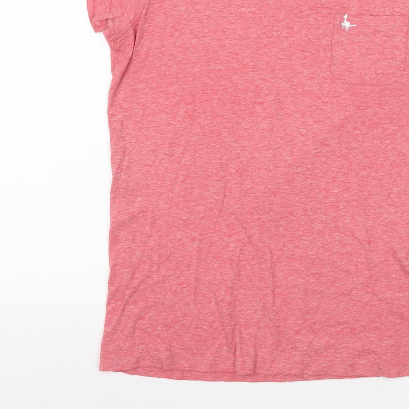 Jack Wills Women Pink UK 12 Basic Pocket Embroidered T-Shirt