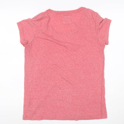 Jack Wills Women Pink UK 12 Basic Pocket Embroidered T-Shirt