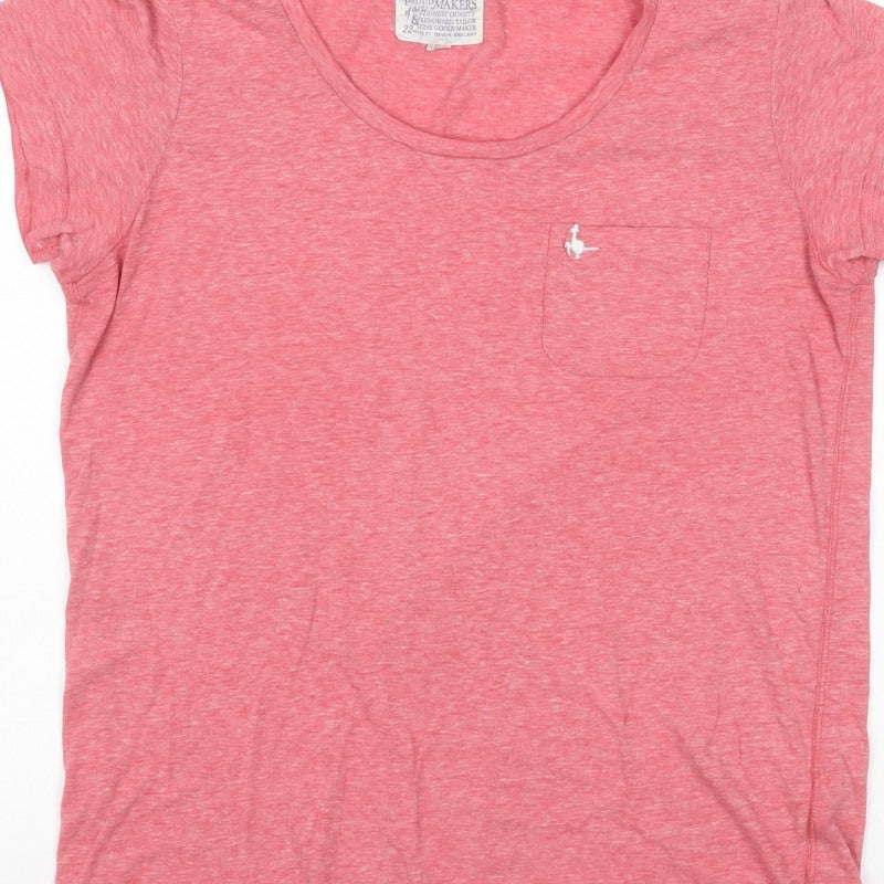 Jack Wills Women Pink UK 12 Basic Pocket Embroidered T-Shirt