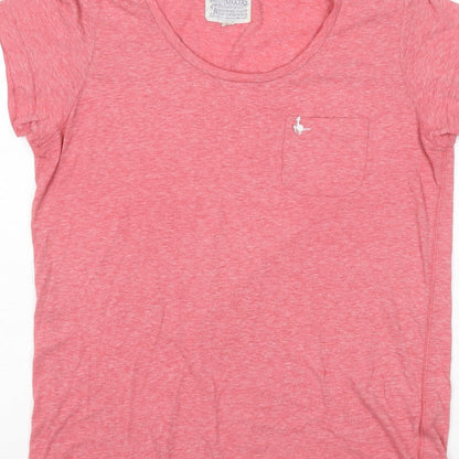 Jack Wills Women Pink UK 12 Basic Pocket Embroidered T-Shirt