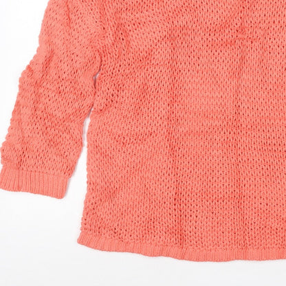 Gap Women’s Orange XS Open Knit Scoop Neck Long Sleeve Jumper