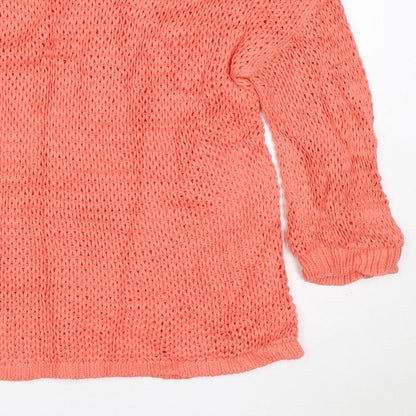 Gap Women’s Orange XS Open Knit Scoop Neck Long Sleeve Jumper