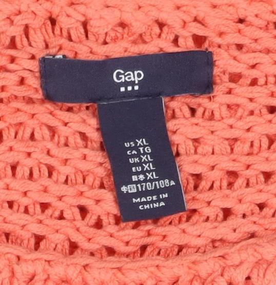 Gap Women’s Orange XS Open Knit Scoop Neck Long Sleeve Jumper
