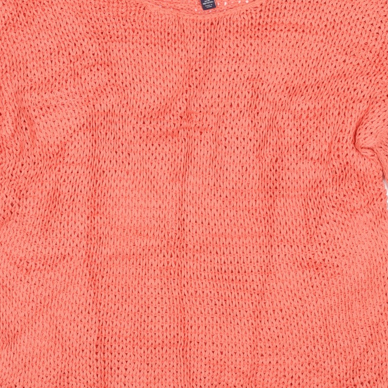 Gap Women’s Orange XS Open Knit Scoop Neck Long Sleeve Jumper