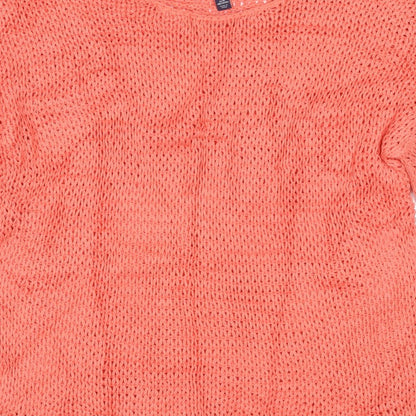 Gap Women’s Orange XS Open Knit Scoop Neck Long Sleeve Jumper