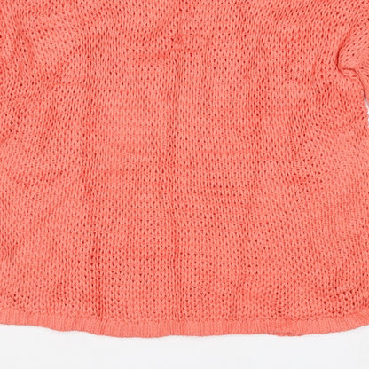 Gap Women’s Orange XS Open Knit Scoop Neck Long Sleeve Jumper