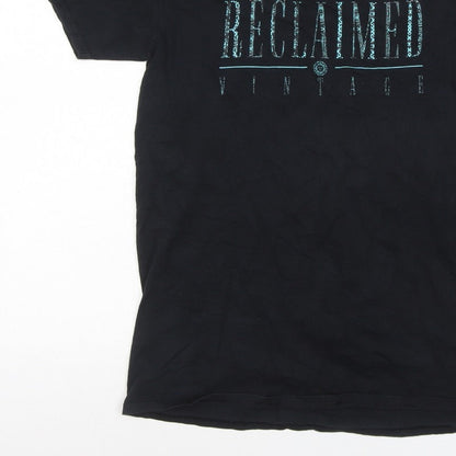Reclaimed Vintage Men’s Black Logo Graphic Crew Neck T-Shirt Size S