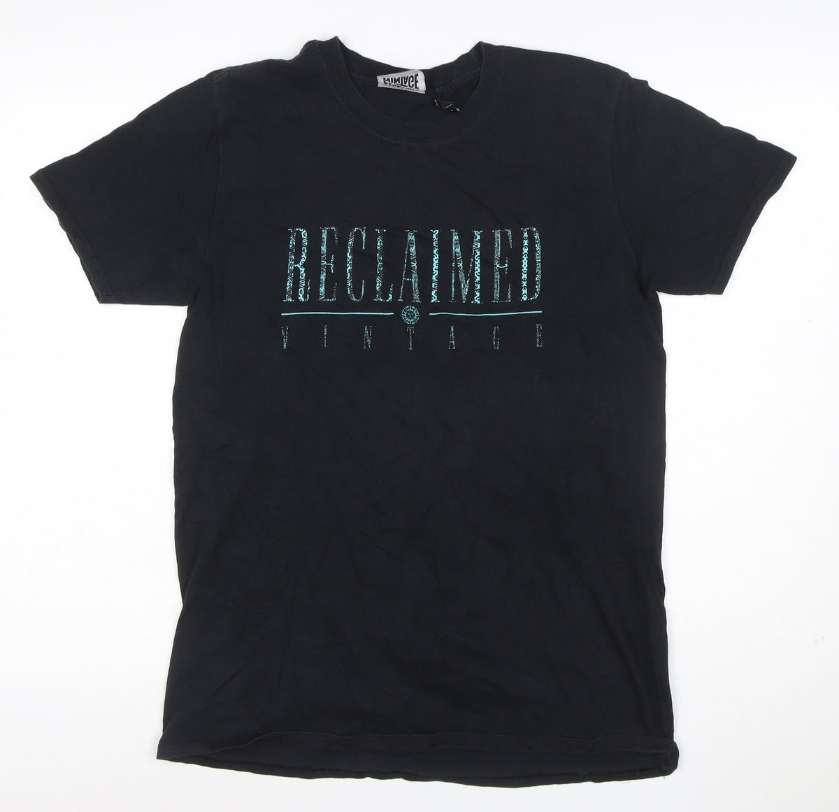 Reclaimed Vintage Men’s Black Logo Graphic Crew Neck T-Shirt Size S