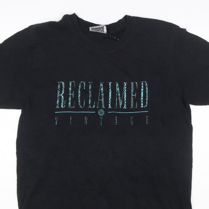 Reclaimed Vintage Men’s Black Logo Graphic Crew Neck T-Shirt Size S