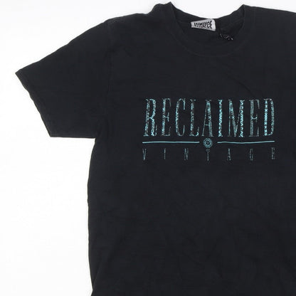 Reclaimed Vintage Men’s Black Logo Graphic Crew Neck T-Shirt Size S