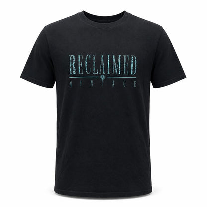 Reclaimed Vintage Men’s Black Logo Graphic Crew Neck T-Shirt Size S