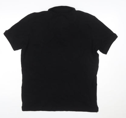 Polo Ralph Lauren Men's Black 2XL Bear Logo Cotton Stretch Polo Shirt