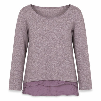 White Stuff Women Purple Size 8 Linen Blend Long Sleeve Tunic Blouse