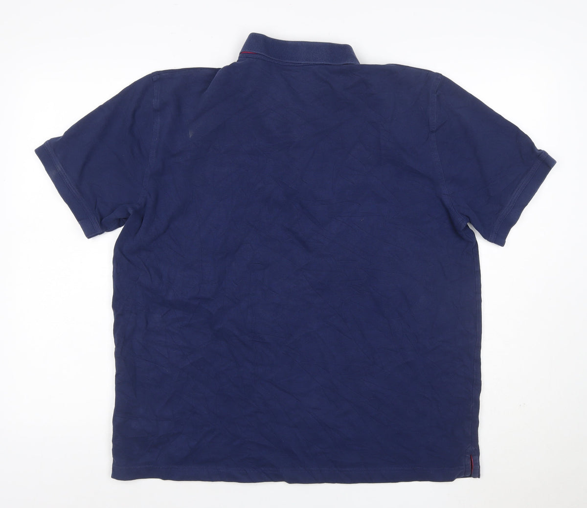 GANT Men’s Blue XL Cotton Stretch Logo Polo Shirt Red Trim