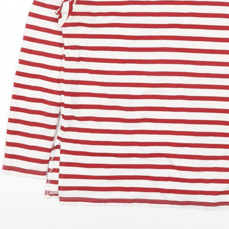 ASOS Women Red White Striped Jersey Long Sleeve T-Shirt UK 8