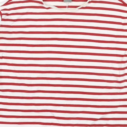 ASOS Women Red White Striped Jersey Long Sleeve T-Shirt UK 8