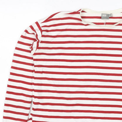 ASOS Women Red White Striped Jersey Long Sleeve T-Shirt UK 8