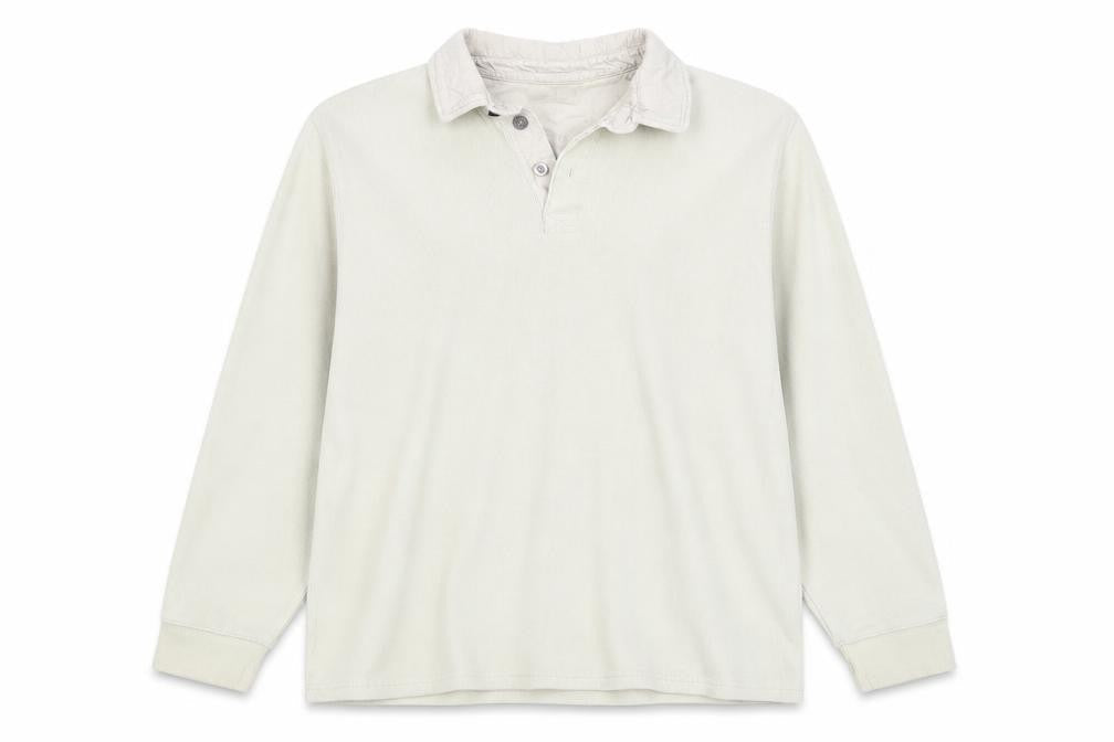 Marks & Spencer Men Ivory 2XL Henley Collared Cotton Sweatshirt