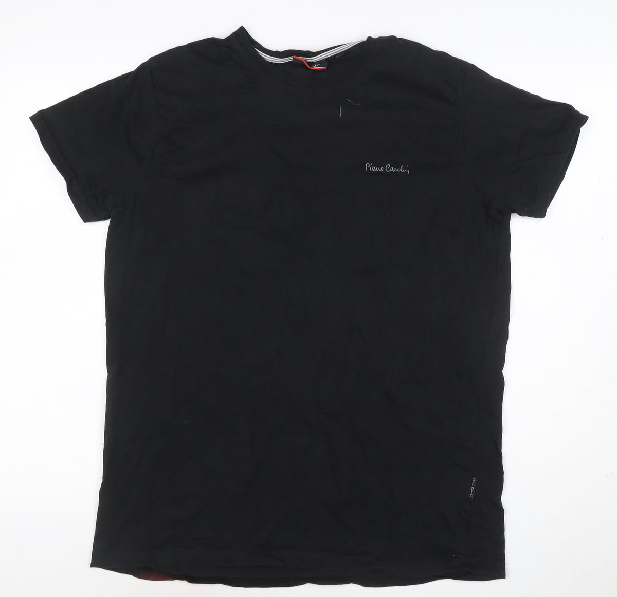 Pierre Cardin Men’s Black XL Crew Neck Logo Short Sleeve T-Shirt