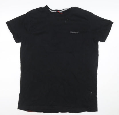 Pierre Cardin Men’s Black XL Crew Neck Logo Short Sleeve T-Shirt