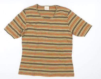 Country Casuals Women Multicoloured M Striped Cotton Jersey T-Shirt