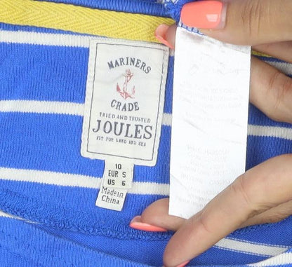 Brand and care label for Joules Teens Blue White Stripe Jersey Long Sleeve T-Shirt, size 6