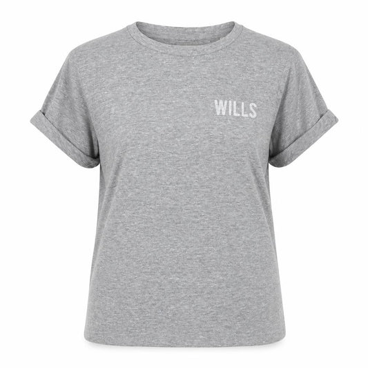 Jack Wills Women Grey UK 10 Slim Fit Logo Jersey T-Shirt