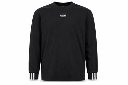 Front view of adidas men’s black xl long sleeve logo graphic t-shirt