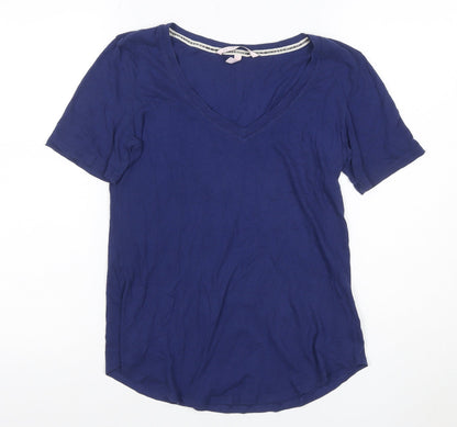 Victoria's Secret Women Blue M Basic V-Neck Short Sleeve Jersey T-Shirt