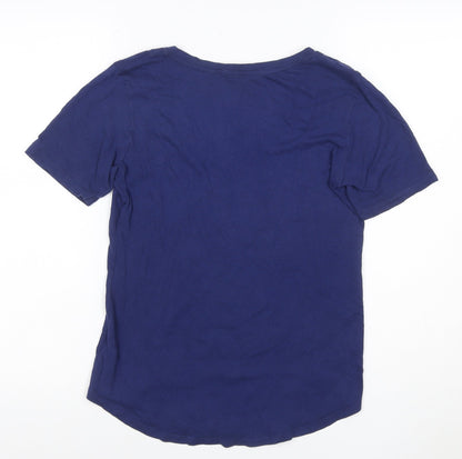 Victoria's Secret Women Blue M Basic V-Neck Short Sleeve Jersey T-Shirt