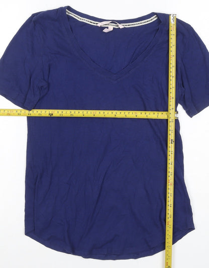 Victoria's Secret Women Blue M Basic V-Neck Short Sleeve Jersey T-Shirt