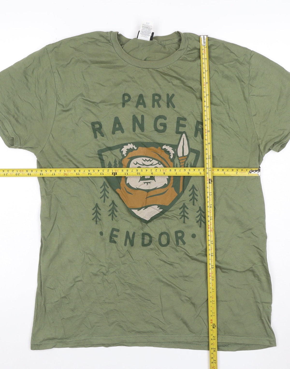 Star Wars Men’s Green L Endor Park Ranger Ewok Graphic Cotton T-Shirt