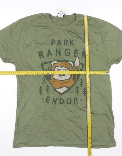Star Wars Men’s Green L Endor Park Ranger Ewok Graphic Cotton T-Shirt